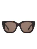 Burberry Inlaid Check square sunglasses - Brown