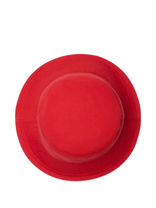 Burberry Equestrian Knight Gabardine Bucket Hat | Red