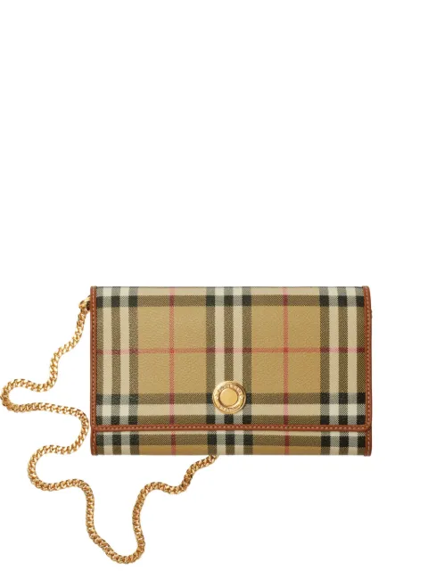 Burberry Carteira xadrez com alça de corrente