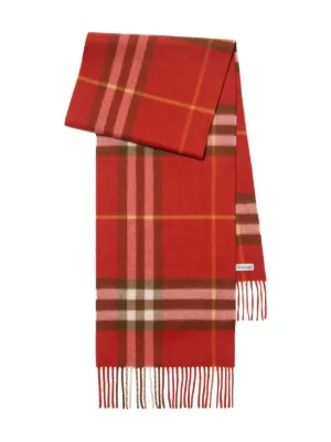 Burberry Checked Cashmere Scarf | Orange | FARFETCH