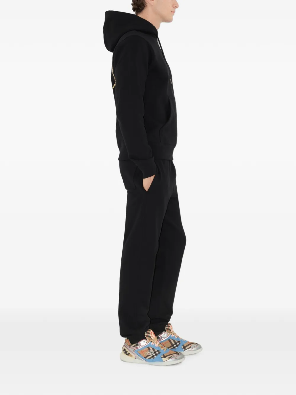Burberry Katoenen hoodie met Knight-print Zwart