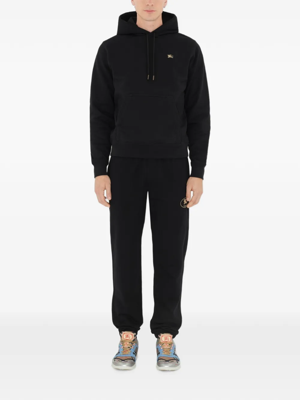 Burberry Katoenen hoodie met Knight-print Zwart