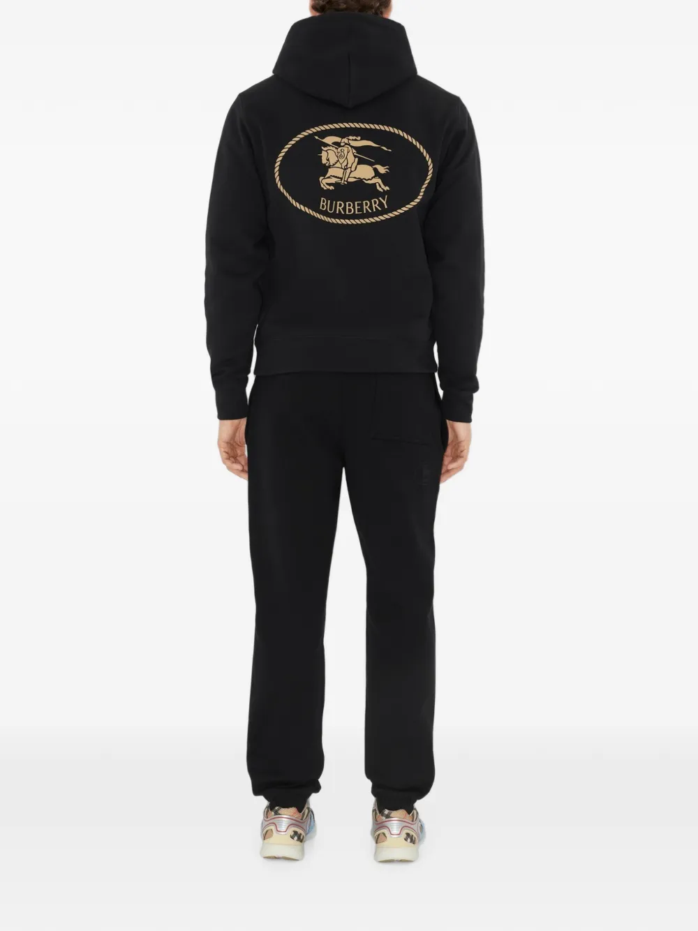 Burberry Katoenen hoodie met Knight-print Zwart