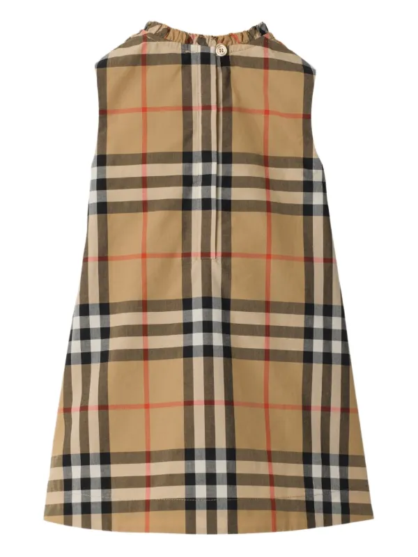 Burberry Kids チェック ポプリンワンピース | ニュートラル | FARFETCH JP