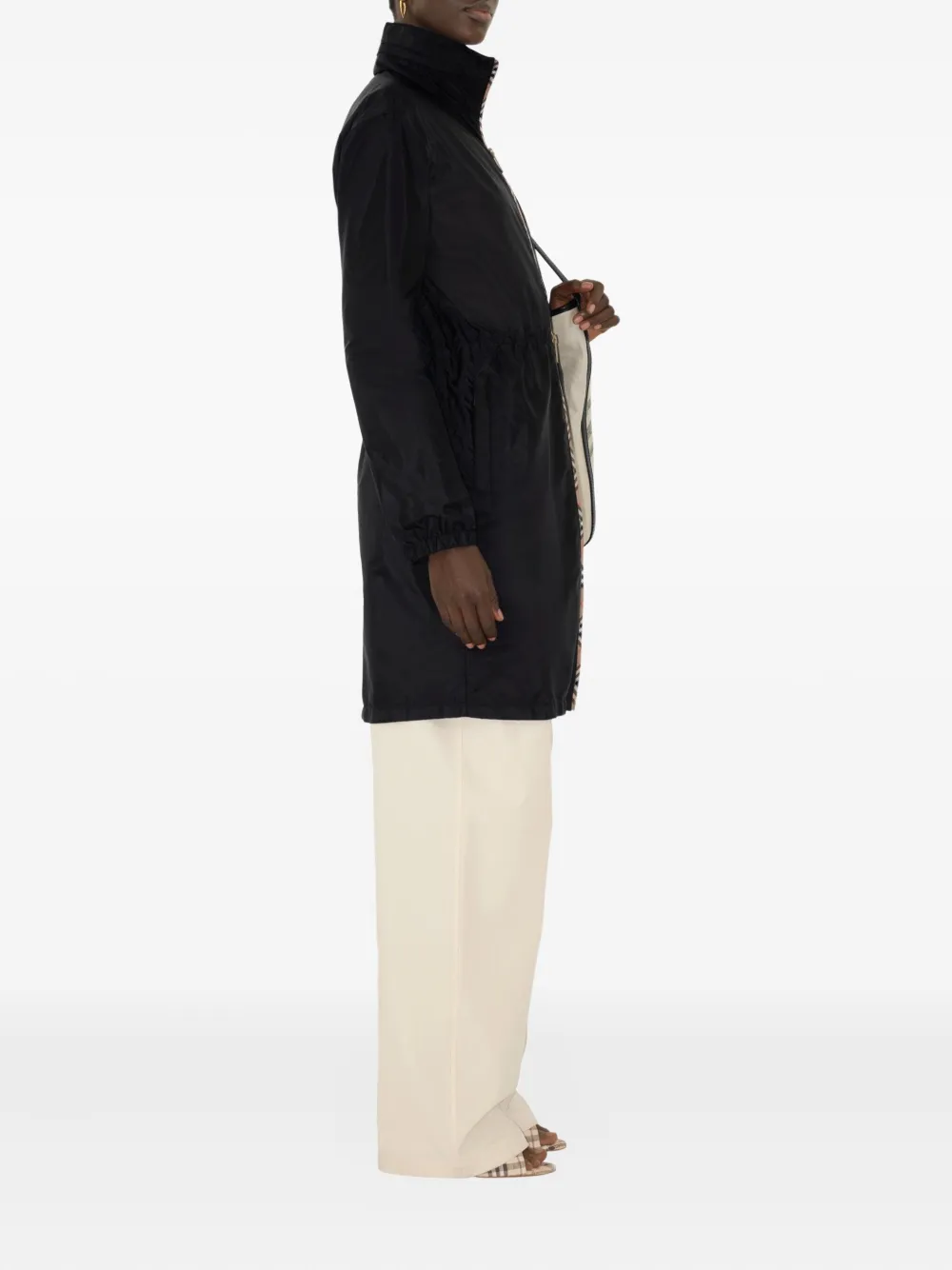 Burberry Parka met Vintage Check afwerking Zwart
