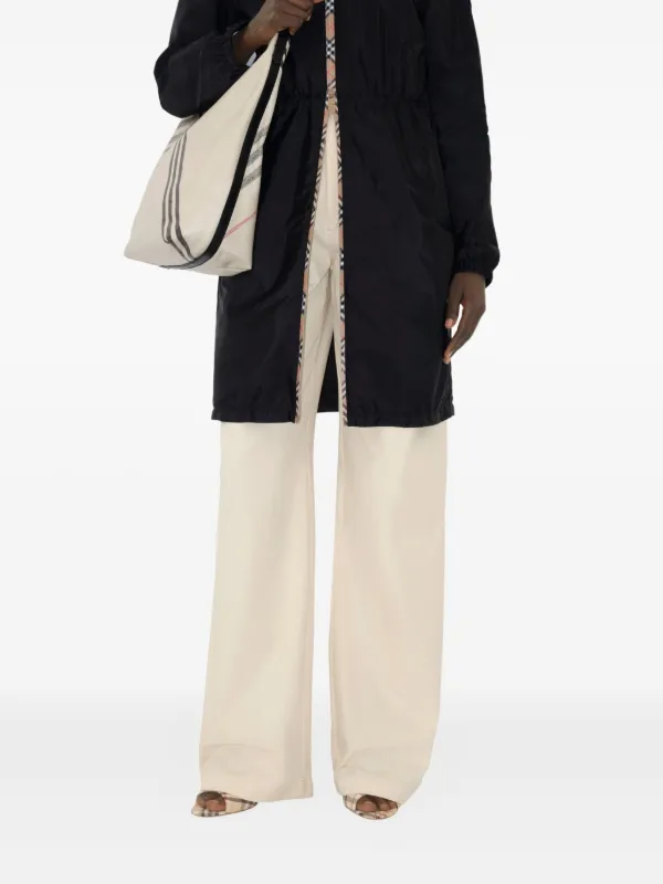 Burberry ヴィンテージチェックトリム パーカーコート | ブラック