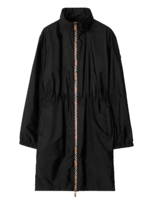 Burberry リバーシブル フーデッドコート | ブラック | FARFETCH JP
