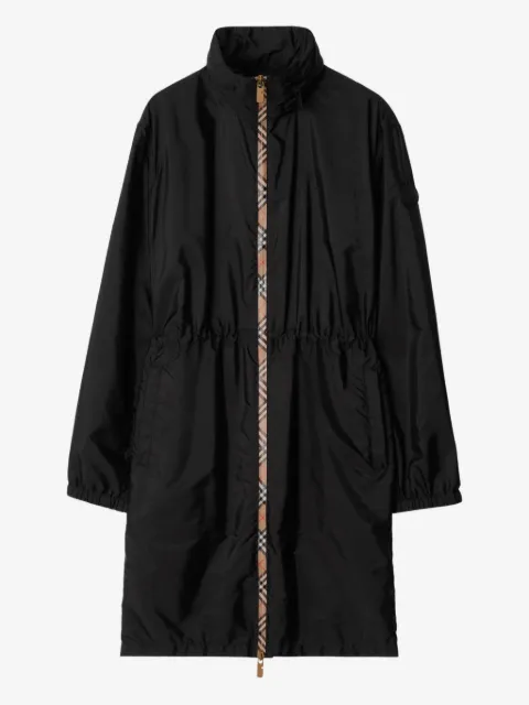 Burberry Nylon parka met lange geruite band