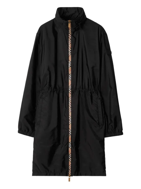 Burberry ヴィンテージチェックトリム パーカーコート | ブラック