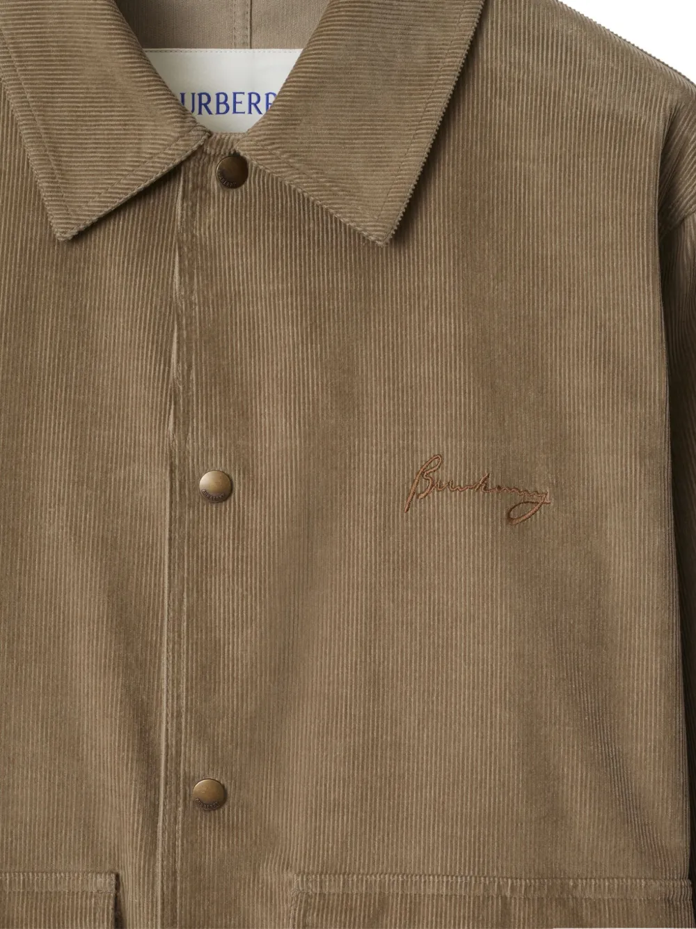 Burberry Ribfluwelen shirtjack Bruin