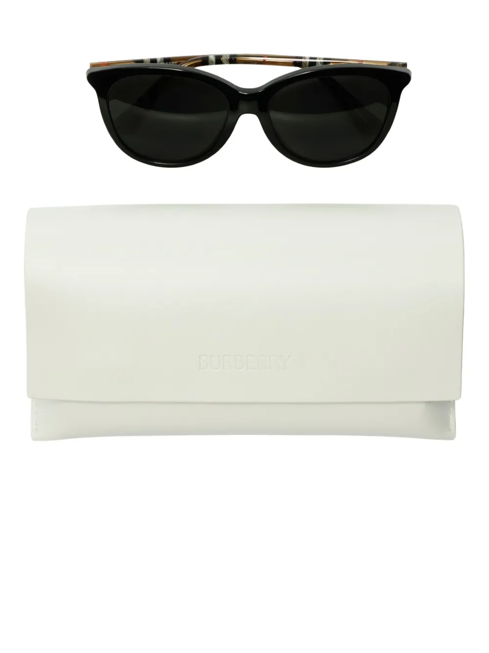 Burberry Eyewear Tubular Check zonnebril Zwart