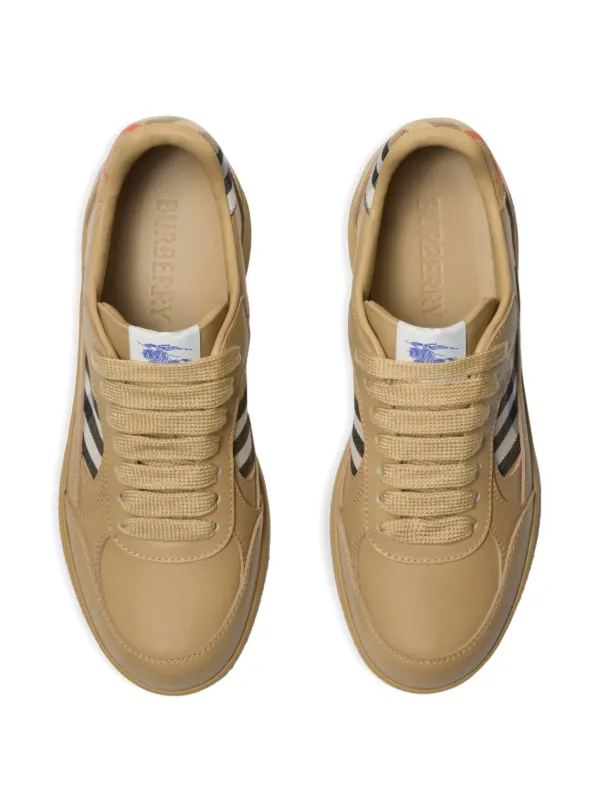 スニーカー Burberry Beige Leather Terrace Sneakers 69B0C020-655F-49B4-8B09-