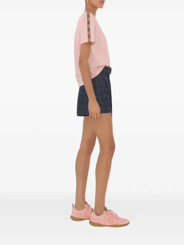 Burberry Check Trim Cotton T-shirt | Pink | FARFETCH