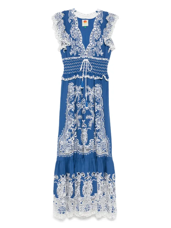 nautical midi dress MINKPINK Baci Blue Nautical Print Cotton Blend Halter Midi Dress