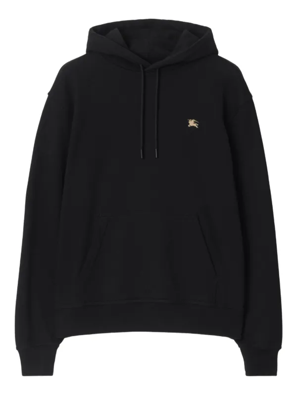 【関税&送料込】Burberry Hoodie With Equestrian Knight Desig Burberry Equestrian Knight Cotton Hoodie | Black | FARFETCH