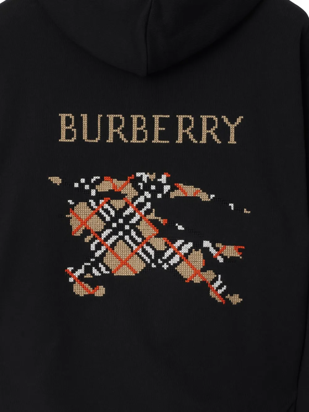 Burberry Hoodie met gestikt logo Zwart