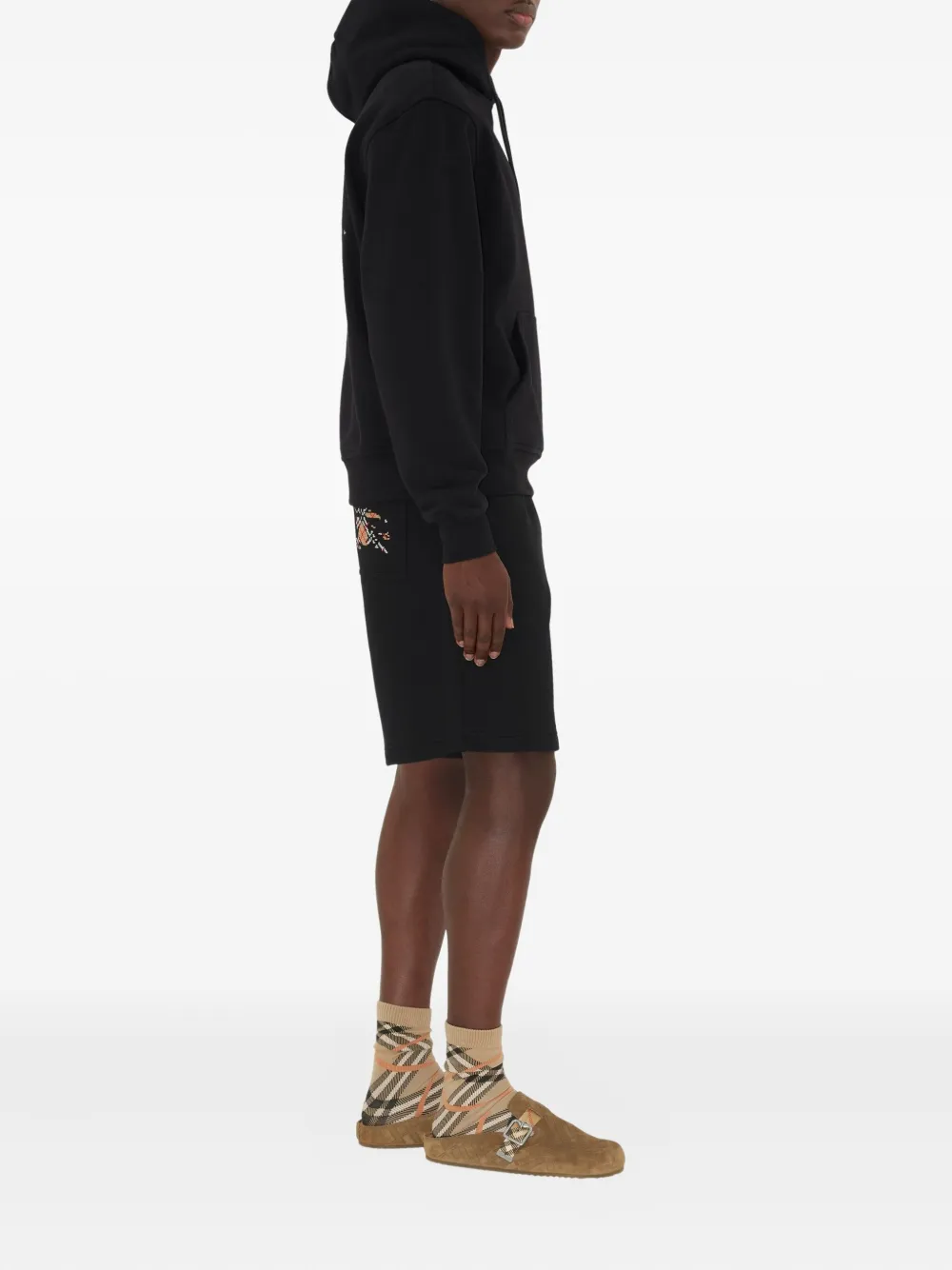 Burberry Hoodie met gestikt logo Zwart