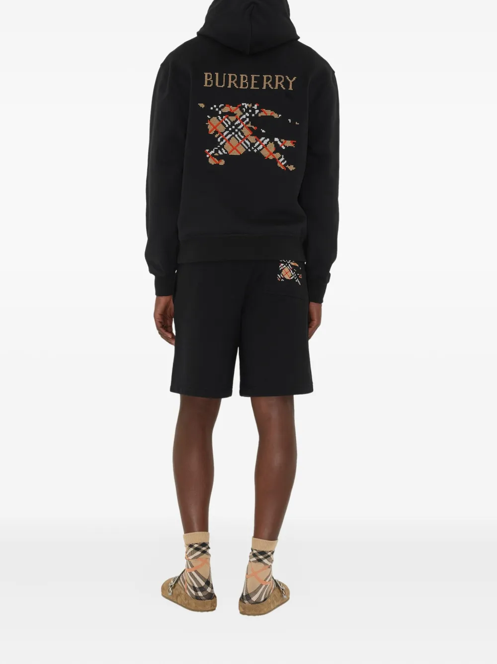 Burberry Hoodie met gestikt logo Zwart