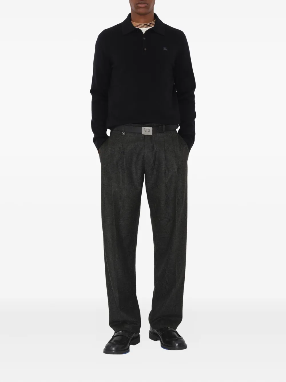 Burberry Poloshirt met mesh - Zwart