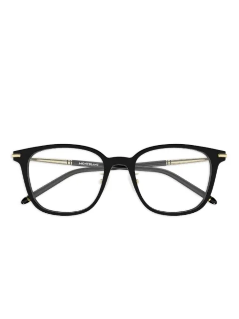 Montblanc Eckige Brille mit goldfarbenem Detail