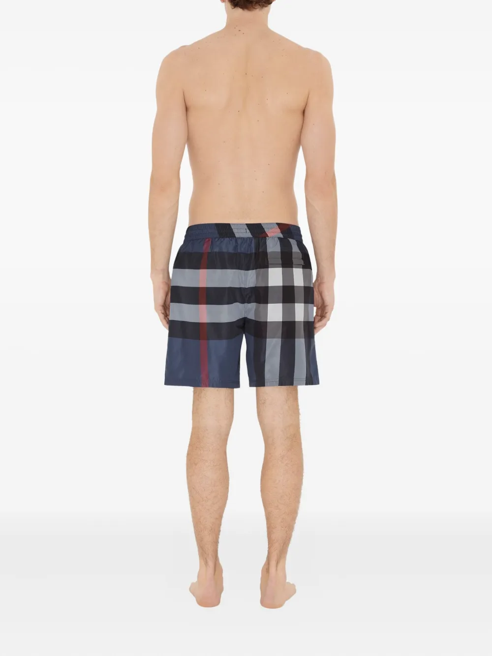 Burberry Mens Carbon Blue Guildes Graphic-print Regular-fit Shell Shorts