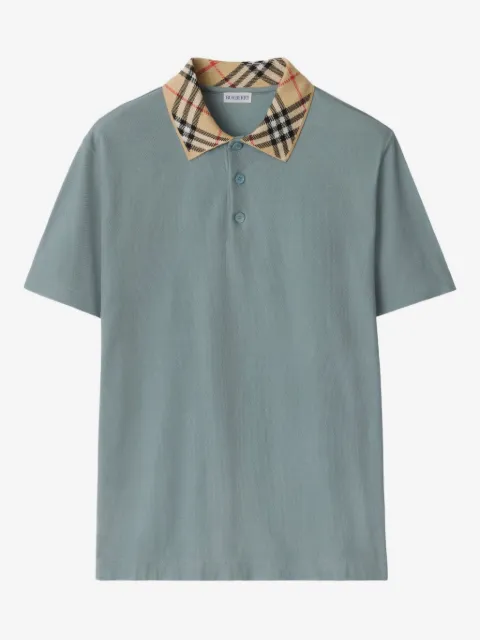 Burberry playera tipo polo con cuello a cuadros