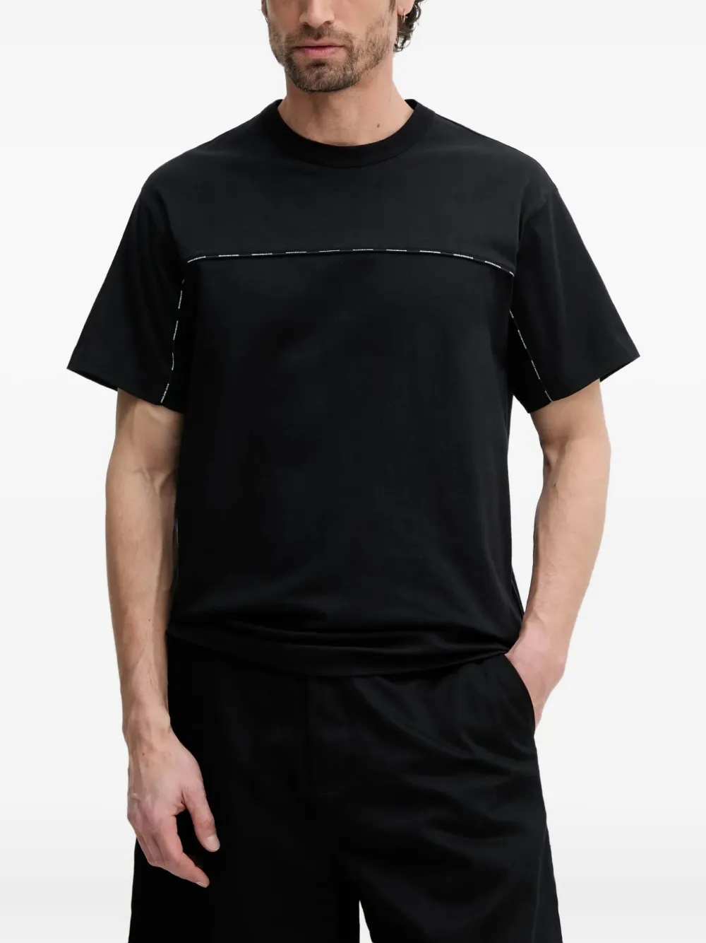 Versace Jeans Couture contrast-stitch cotton t-shirt | Black | Image 1