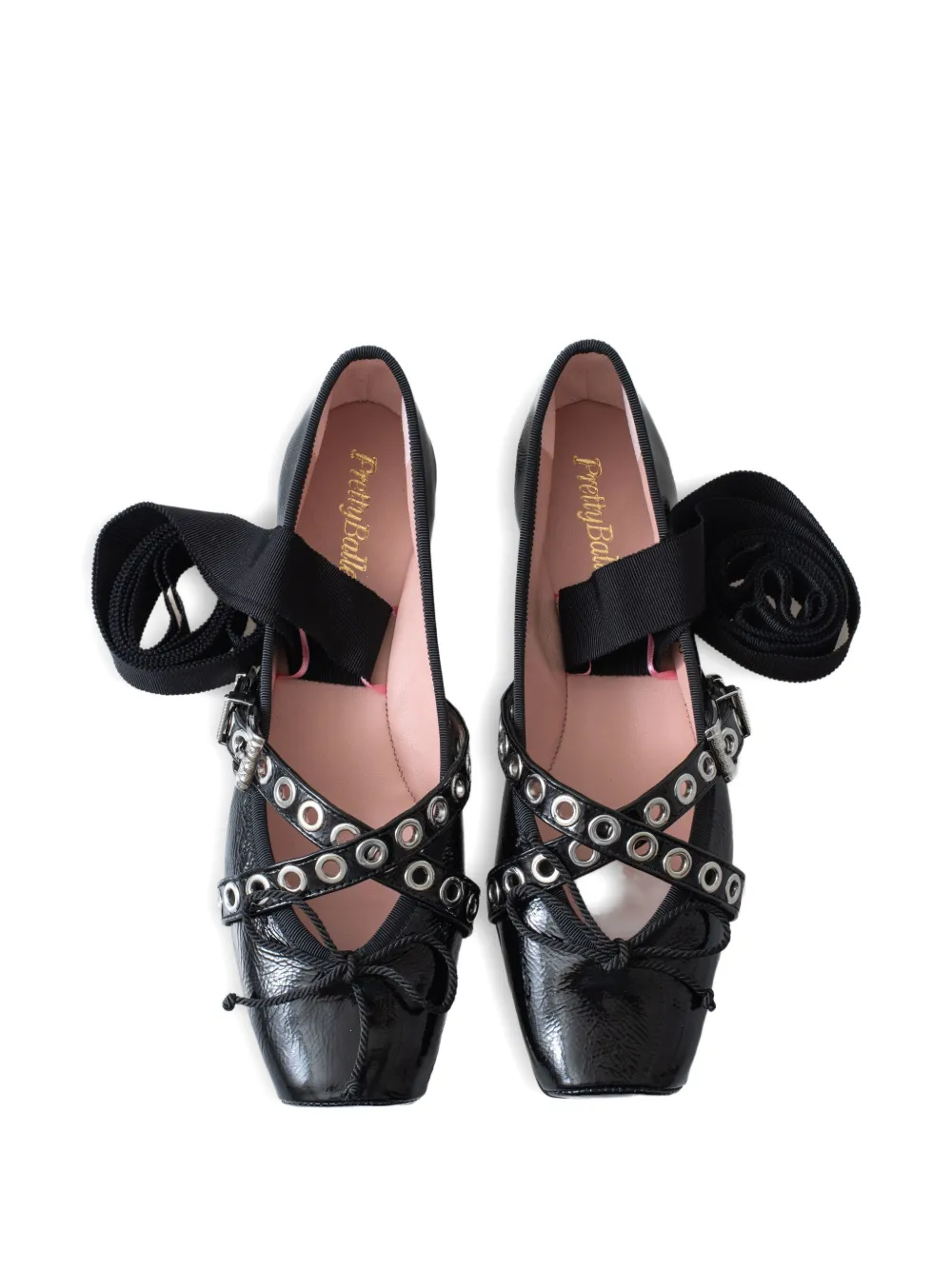 Pretty Ballerinas leather ballerina shoes Black