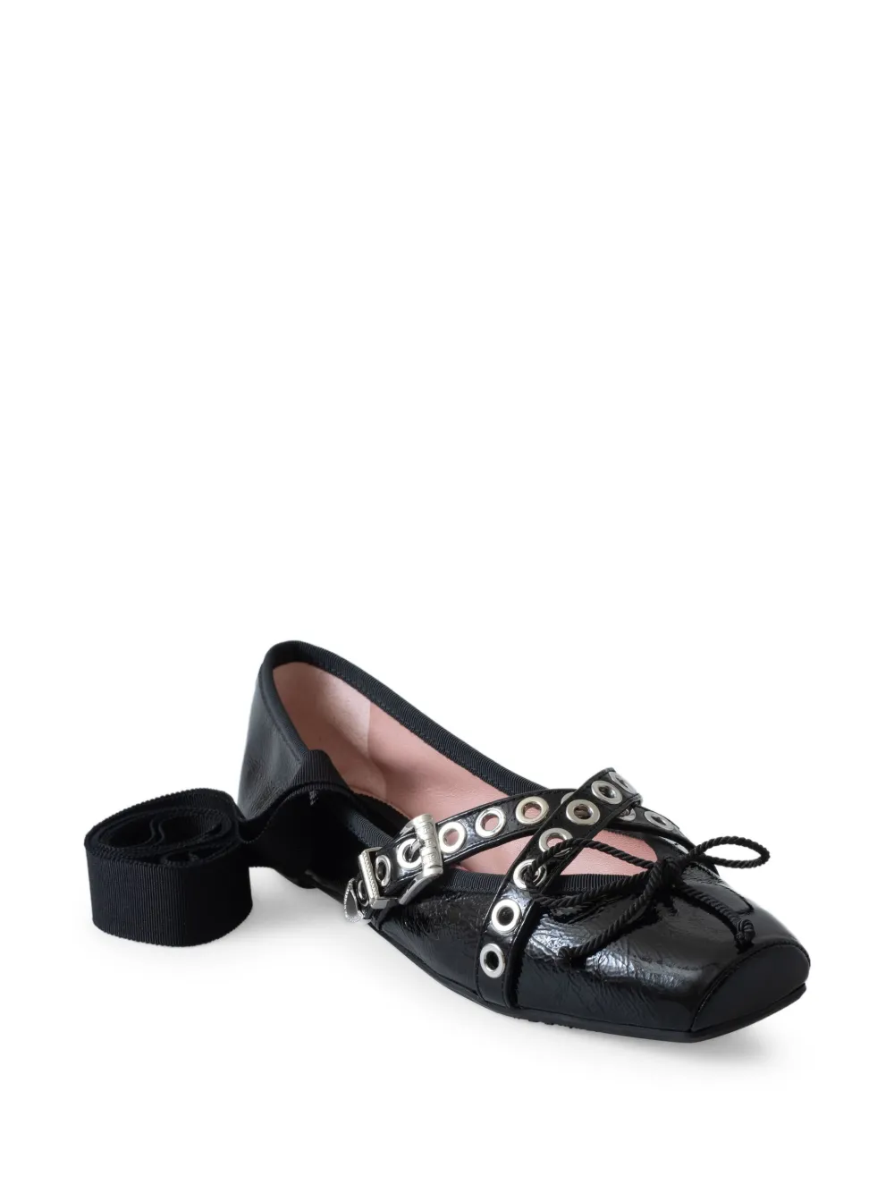 Pretty Ballerinas Leren ballerina's - Zwart