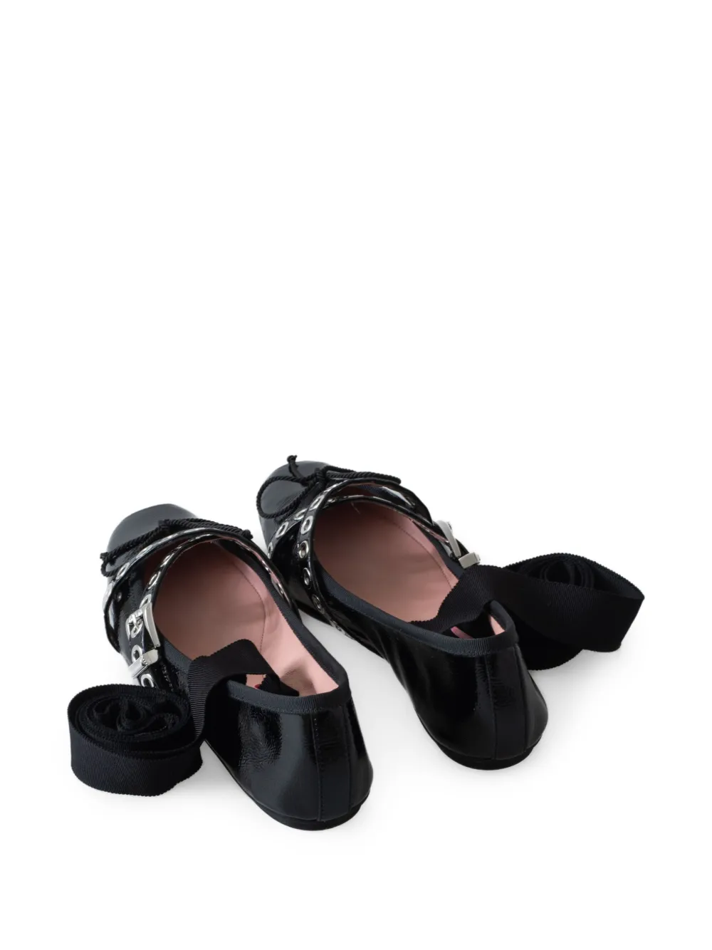 Pretty Ballerinas leather ballerina shoes Black