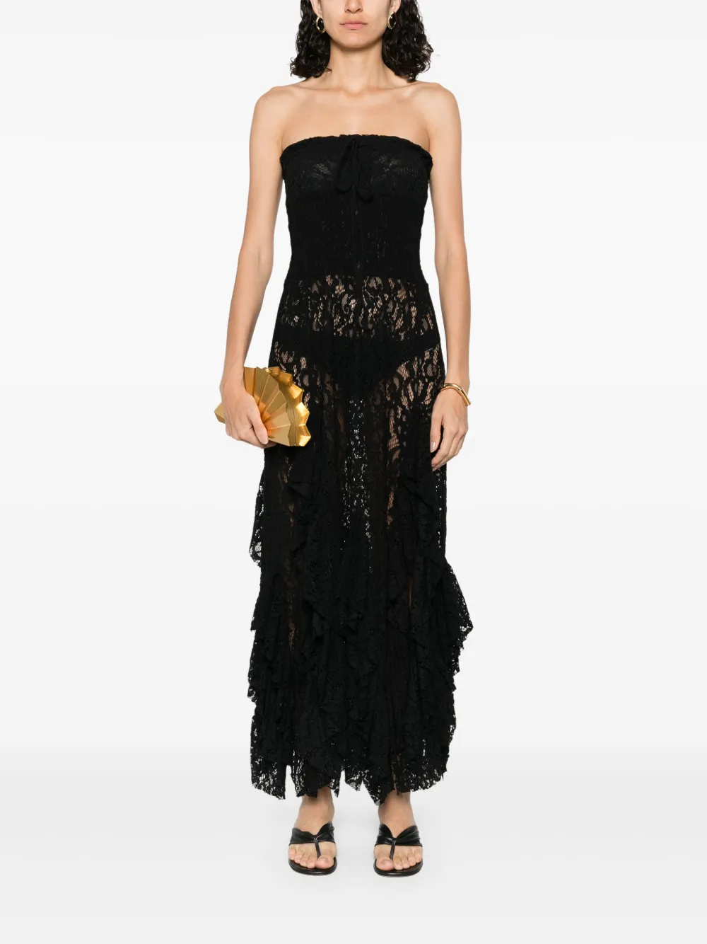 Leslie Amon Monica maxi dress - Zwart