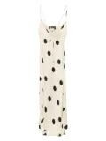 Leslie Amon polka-dot slip maxi dress - Neutrals