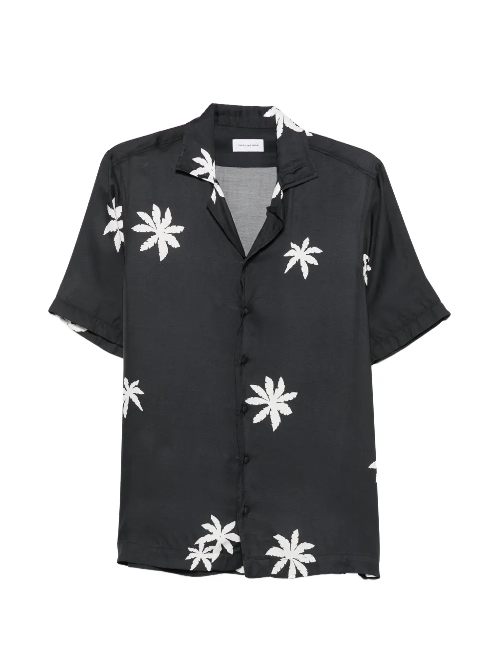 Tagliatore Hawaii palm-print short-sleeve shirt - Nero