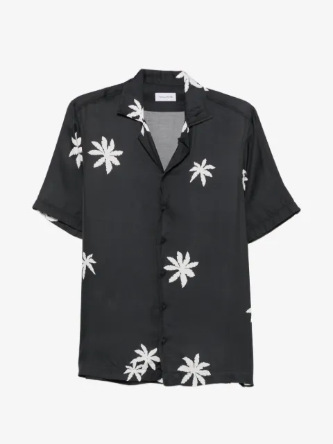 Tagliatore Hawaii palm-print short-sleeve shirt