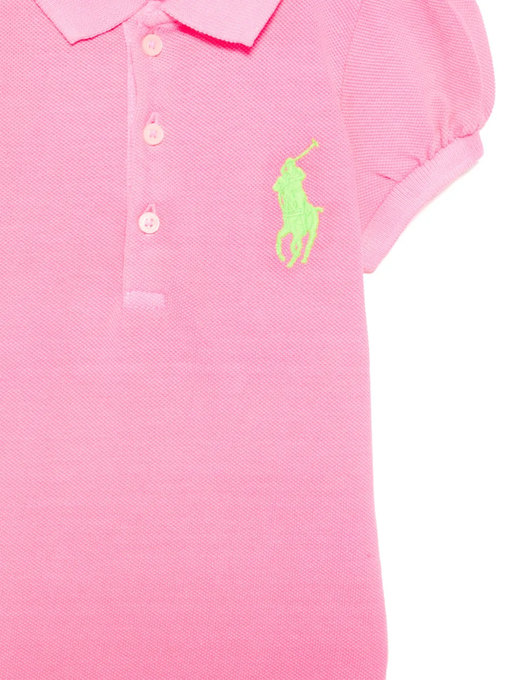 POLO RALPH LAUREN KIDS Katoenen jurk met korte mouwen Roze