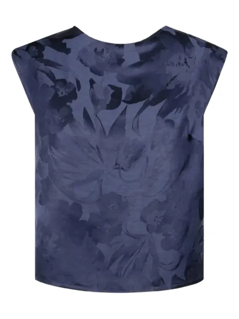 Glanshirt Blusa floral com mangas curtas