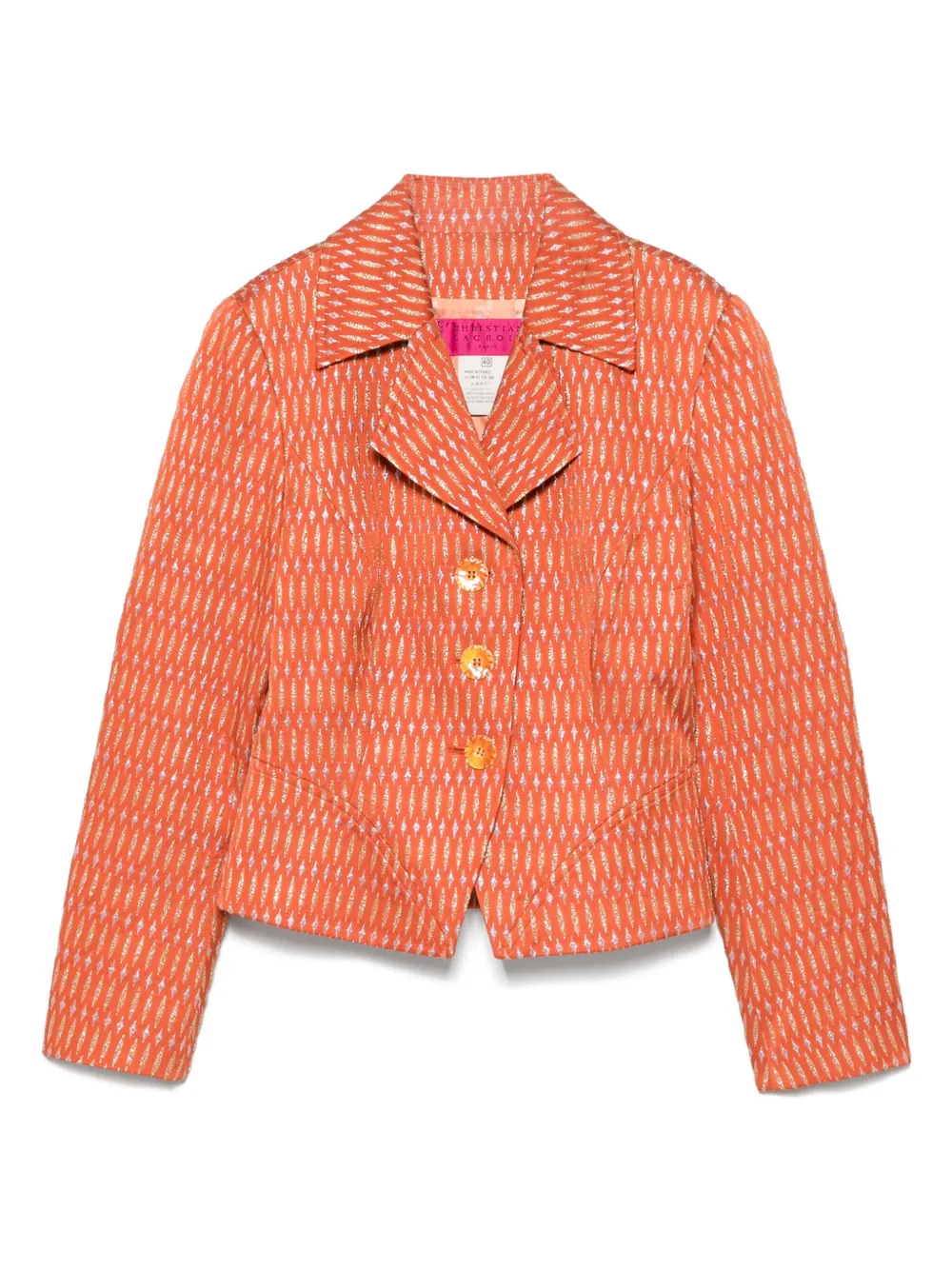 Christian Lacroix Pre-Owned 1980s pattern-jacquard jacket | Orange | Image 1