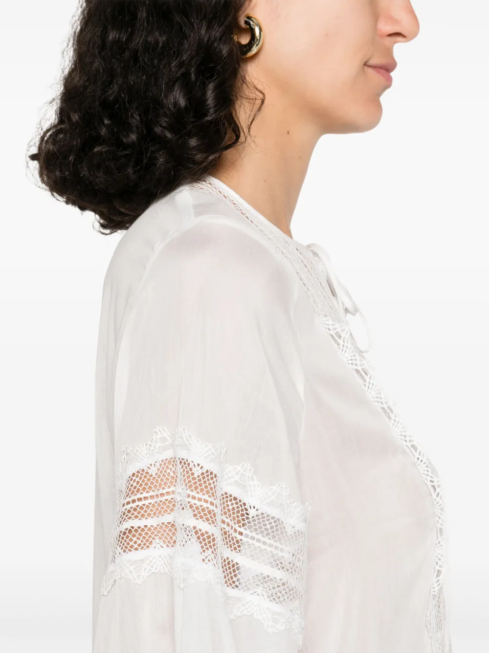 Ermanno Scervino Broderie anglaise maxi-jurk Wit