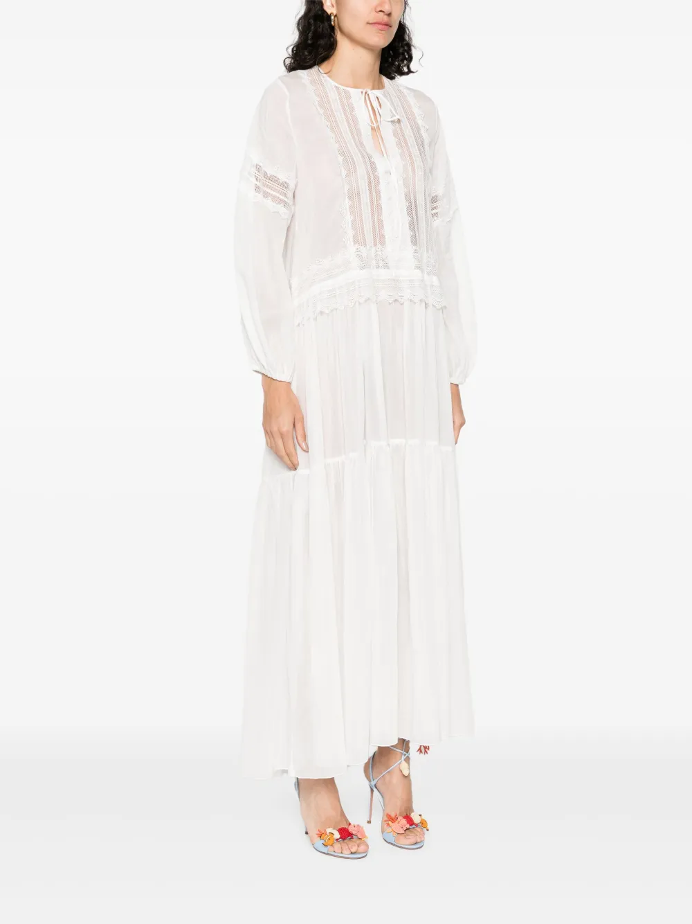Ermanno Scervino Broderie anglaise maxi-jurk Wit