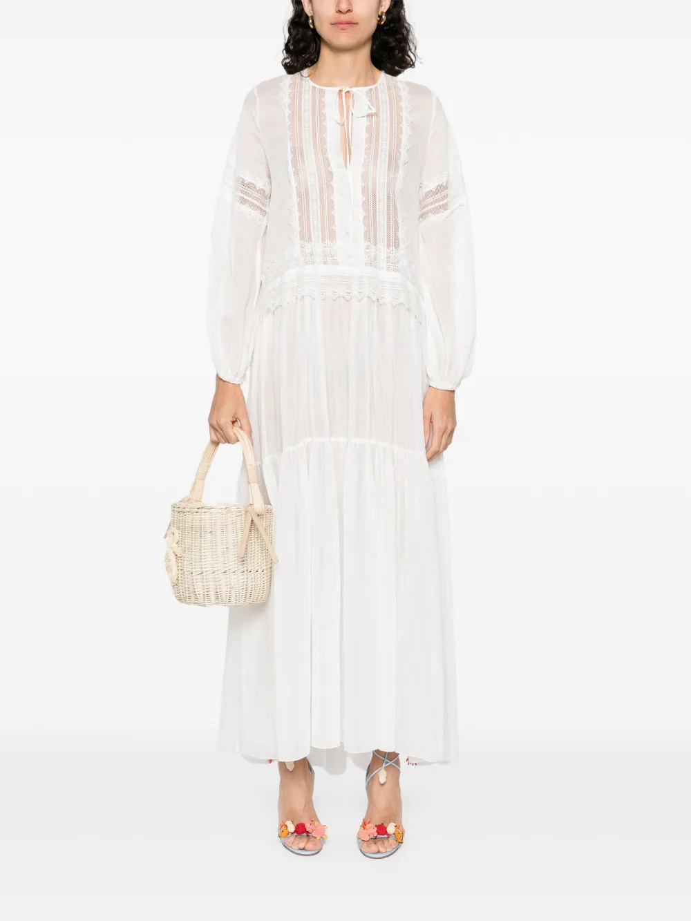 Ermanno Scervino Broderie anglaise maxi-jurk - Wit