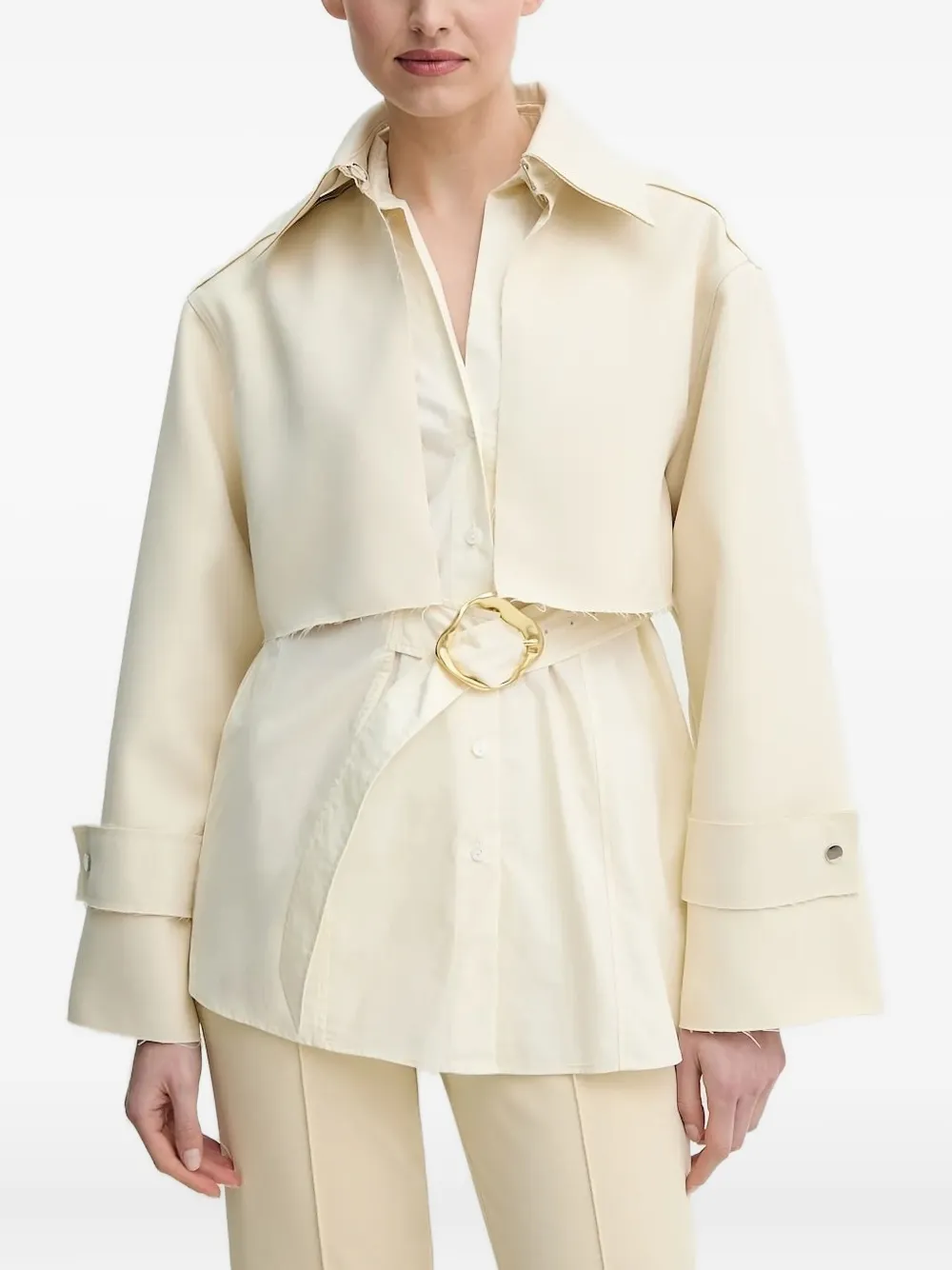 Day Birger Et Mikkelsen Chaplin Raw-edge Belted Coat In White