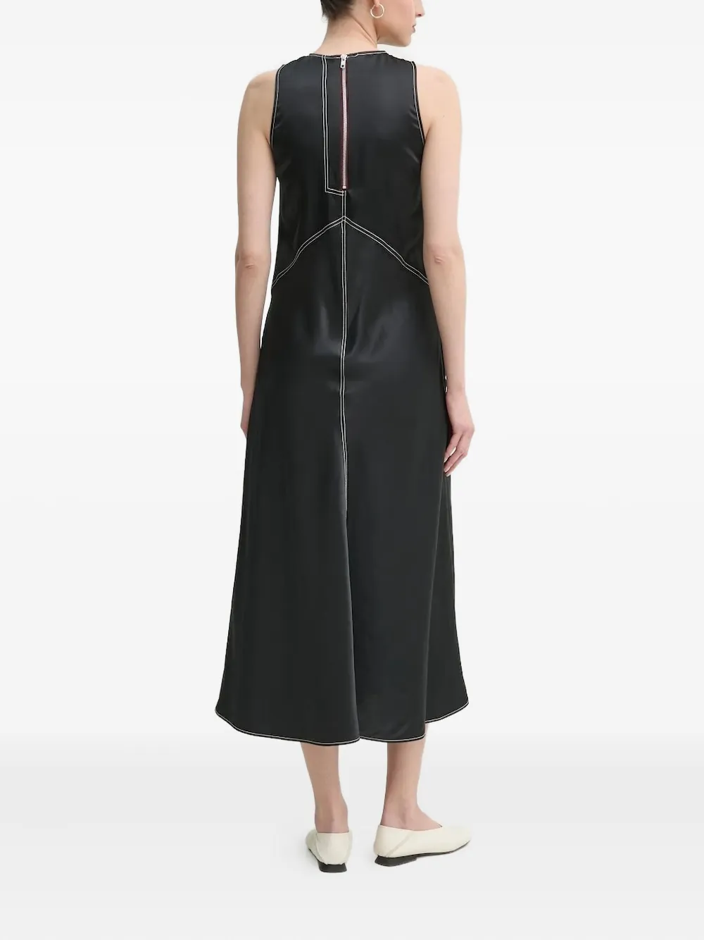 Day Birger Et Mikkelsen Mouwloze maxi-jurk met contrasterend stiksel Zwart