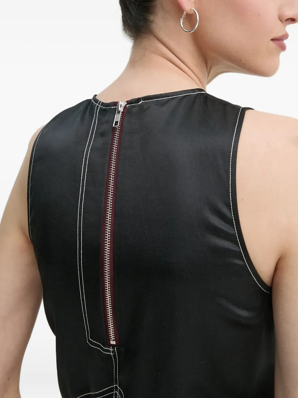 Day Birger Et Mikkelsen Mouwloze maxi-jurk met contrasterend stiksel Zwart