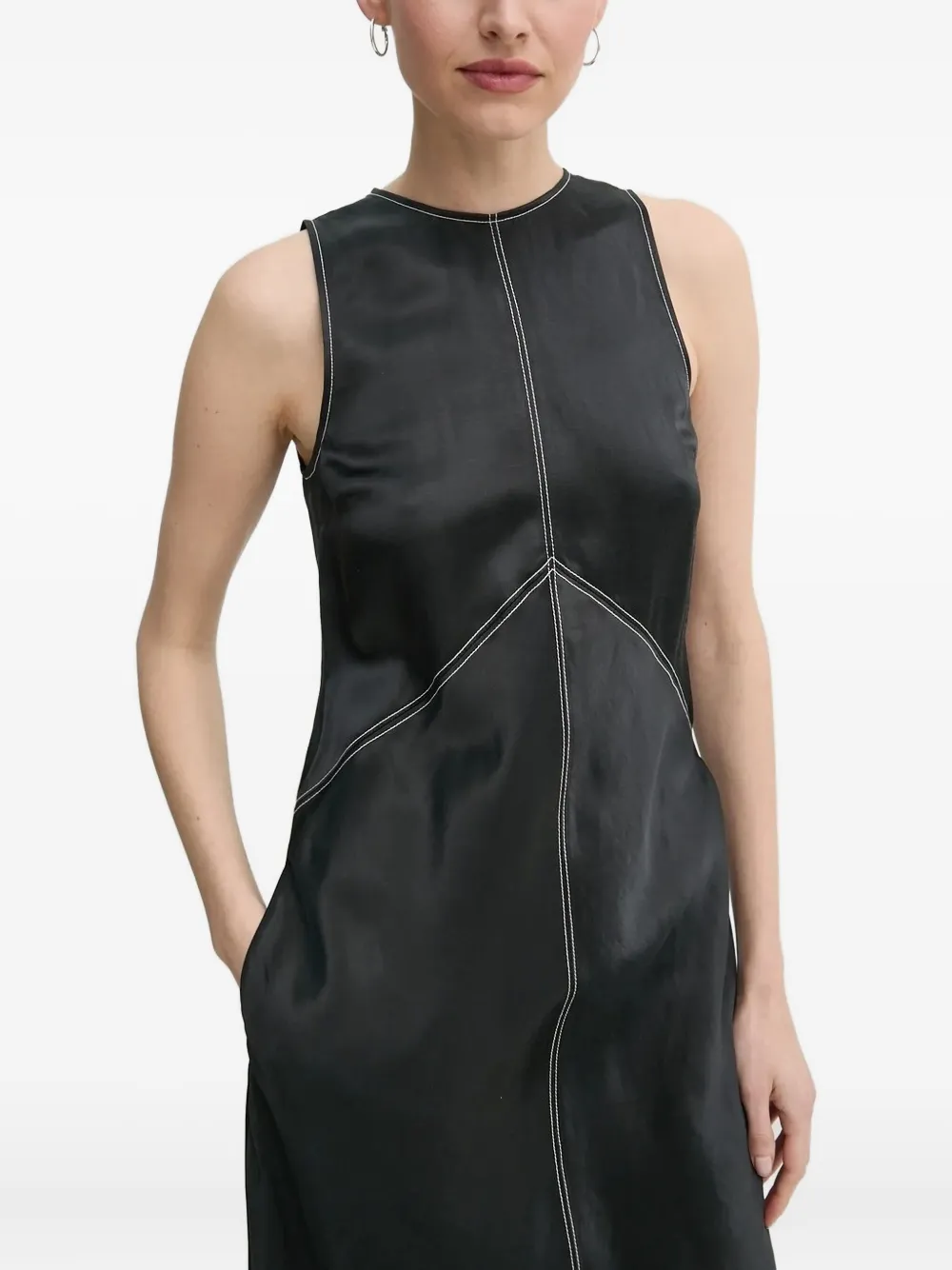 Day Birger Et Mikkelsen sleeveless contrast-stitch maxi dress | Black | Image 1