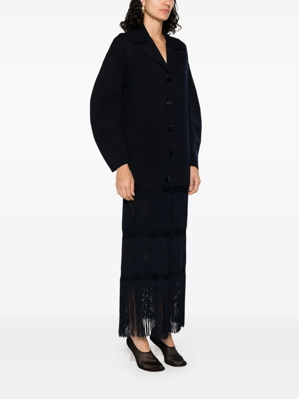 Shop Khaite Fringed Coat