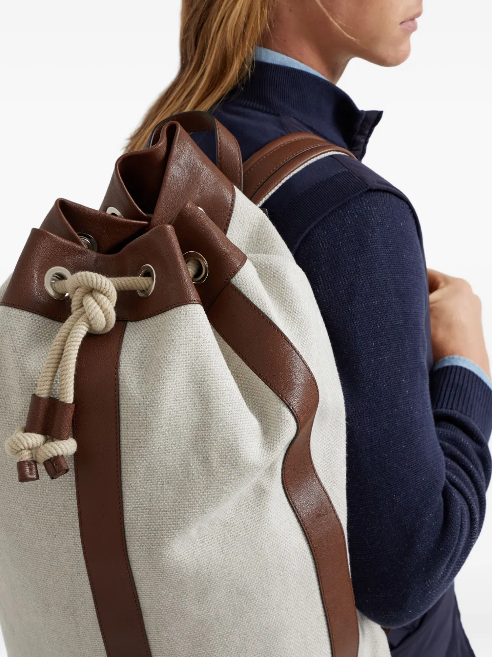 Brunello Cucinelli water-resistant drawstring backpack | Image 2