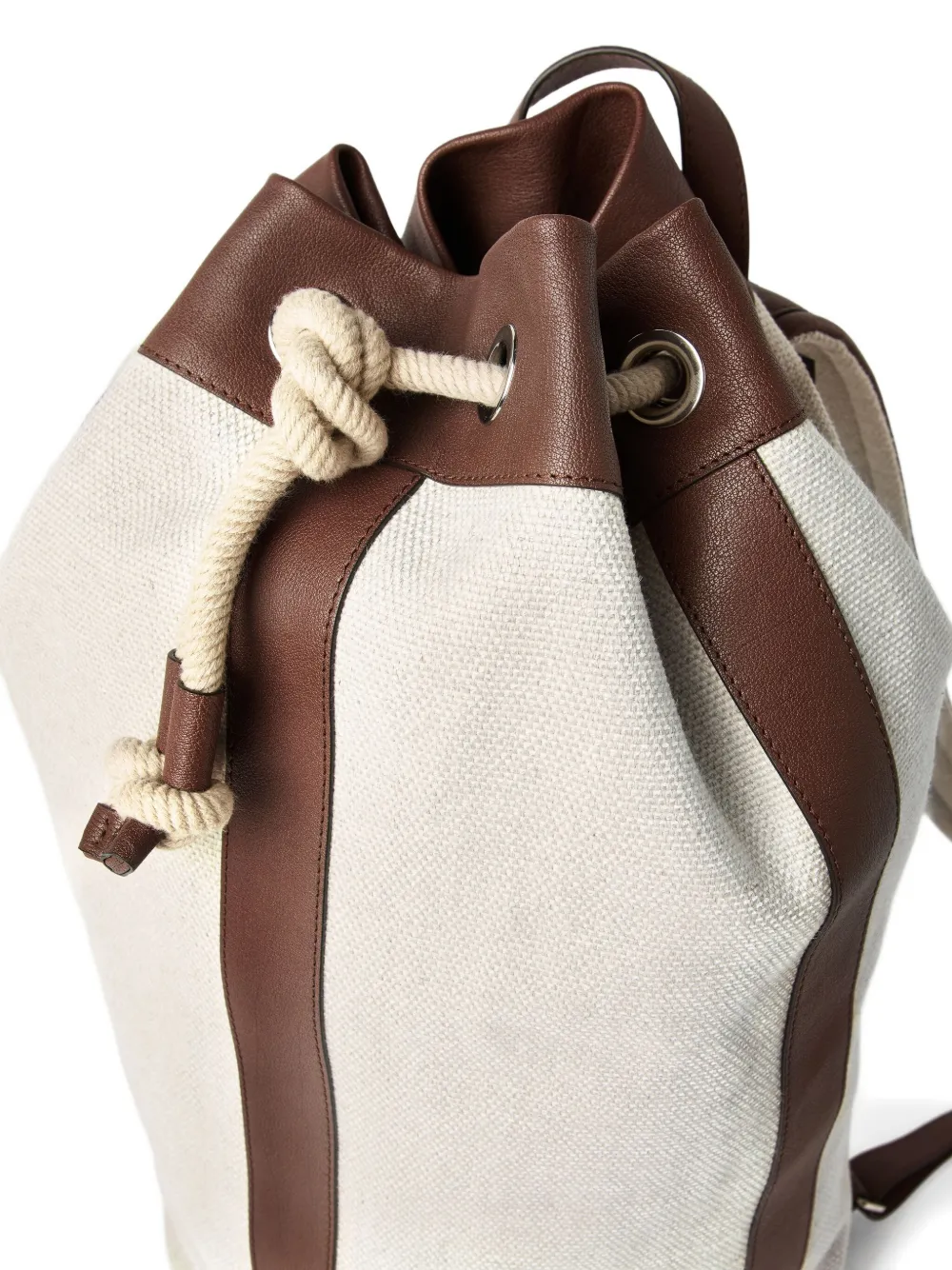 Brunello Cucinelli Waterbestendige rugzak met trekkoord Beige