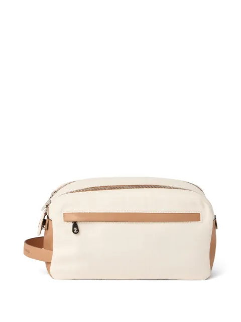 Brunello Cucinelli double-zip beauty case