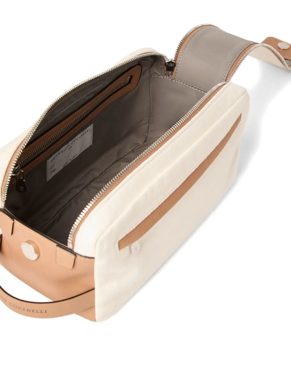 Brunello Cucinelli Beauty hoesje met dubbele rits Beige