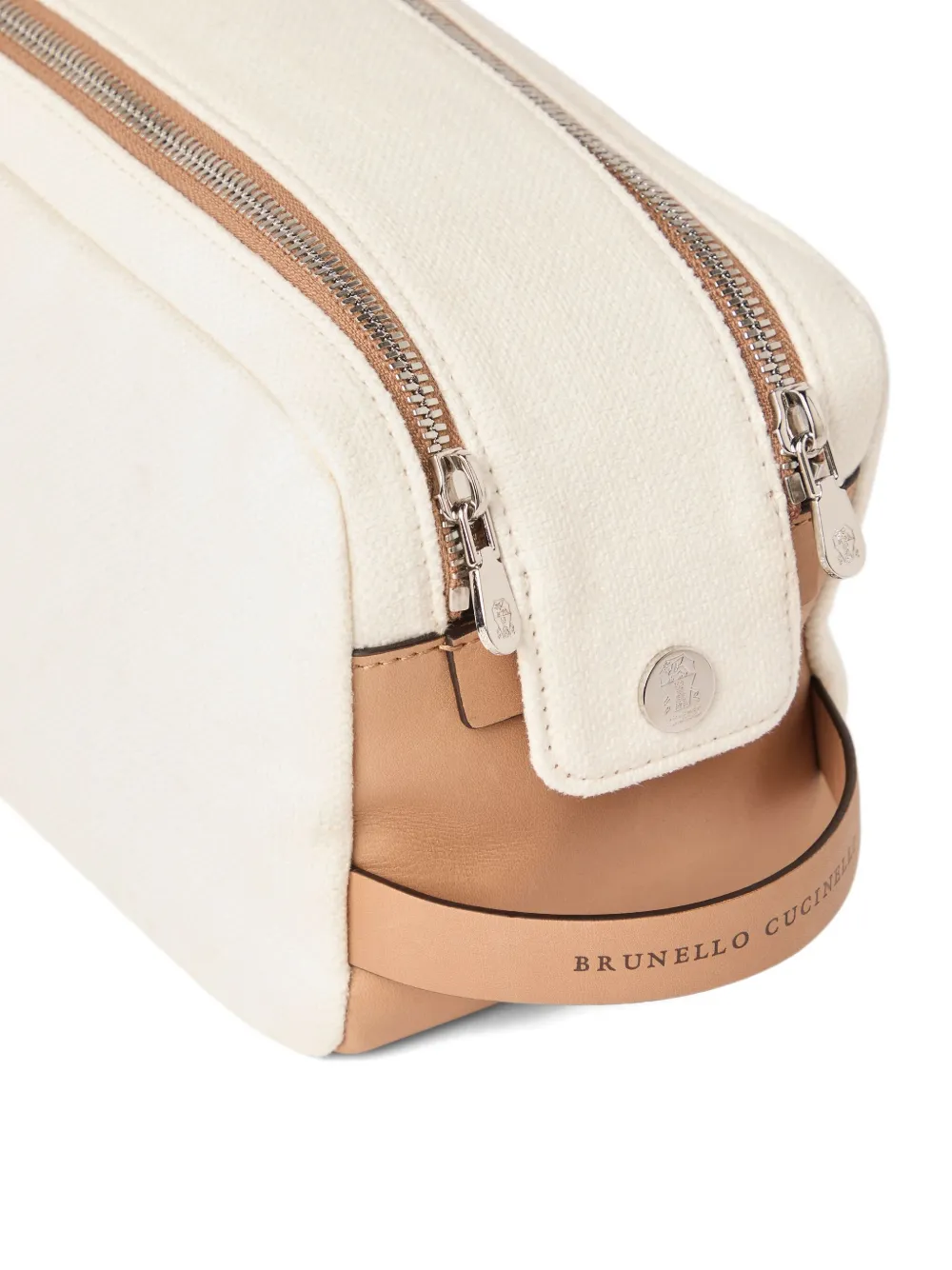Brunello Cucinelli Beauty hoesje met dubbele rits Beige